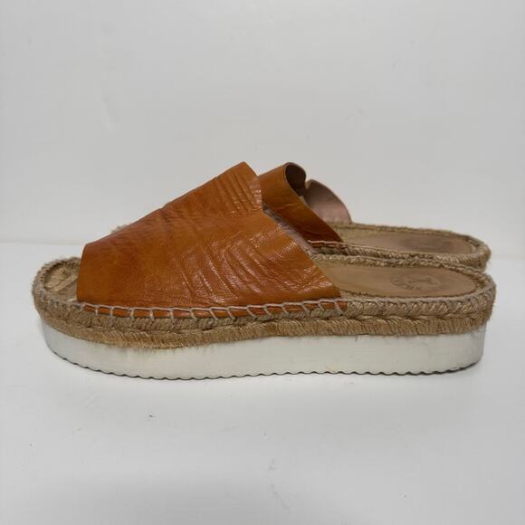 Penelope Chilvers Leather Platform Sandals Slides Espadrille Chunky Brown 41 10 - Picture 3 of 7